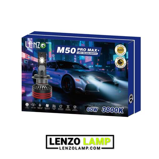 هدلایت M50 رنگ نچرال برند لنزو پایه H7 (دوعددی)
